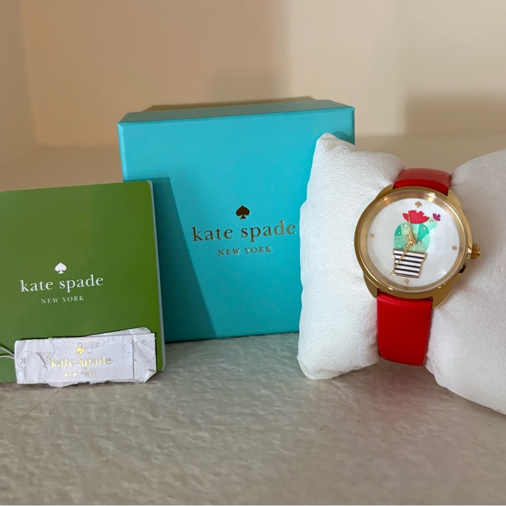 Kate Spade Gold and Red Cactus Watch
